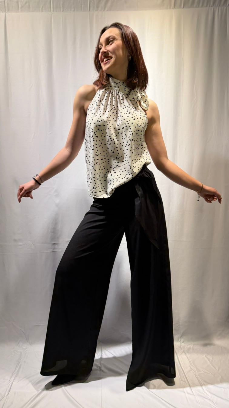 KORALLINE Pantalone con nodo nero KORALLINE