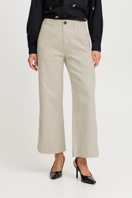 B.YOUNG Pantalone palazzo panna