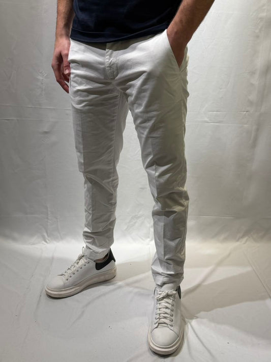 OVER-D Pantalone chino bianco slim fit OVER-D