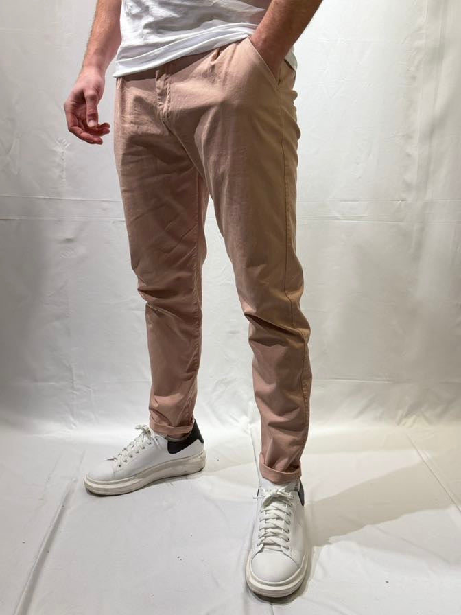 OVER-D Pantalone rosa con pince tapered fit OVER-D