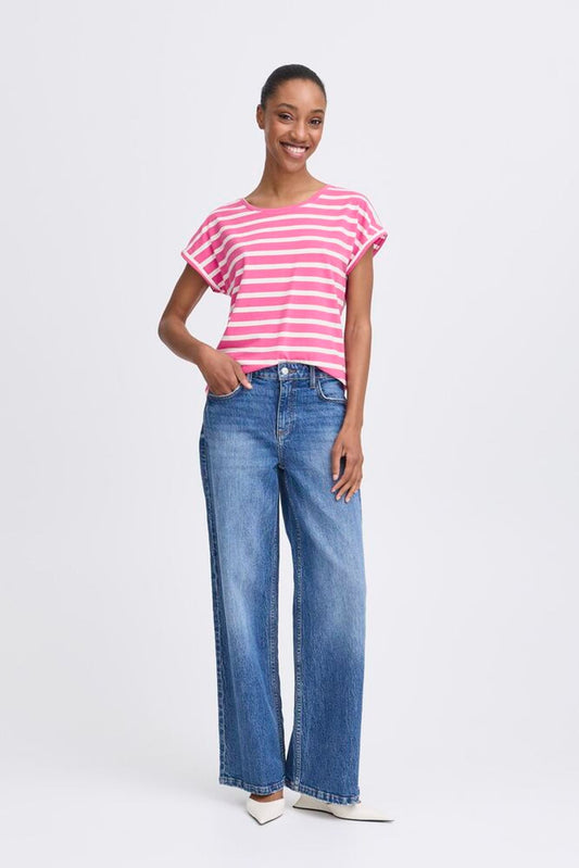 B.YOUNG T-shirt a righe bianca e nera B.YOUNG
