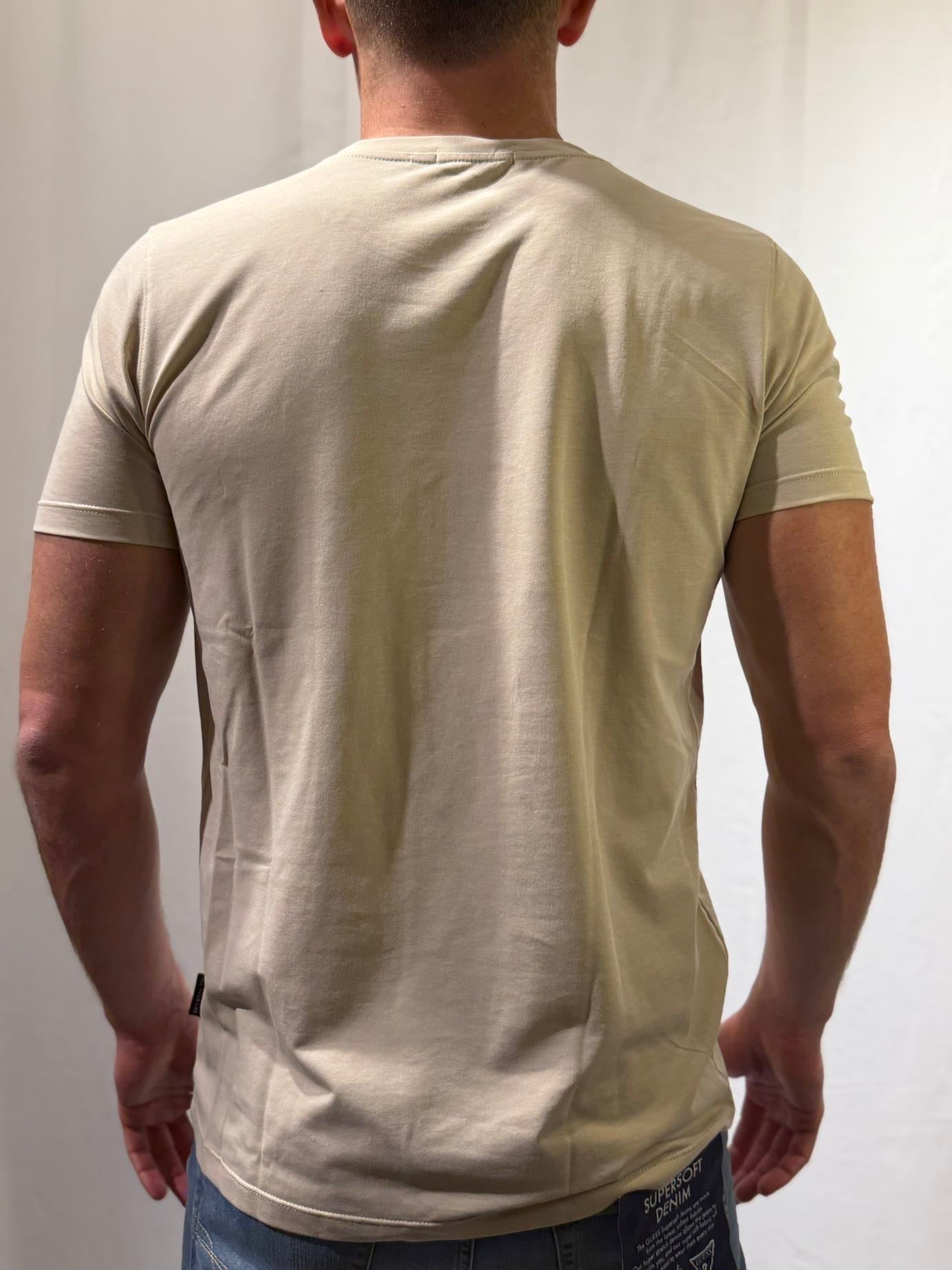OVER-D T-shirt in micro piquet beige OVER-D