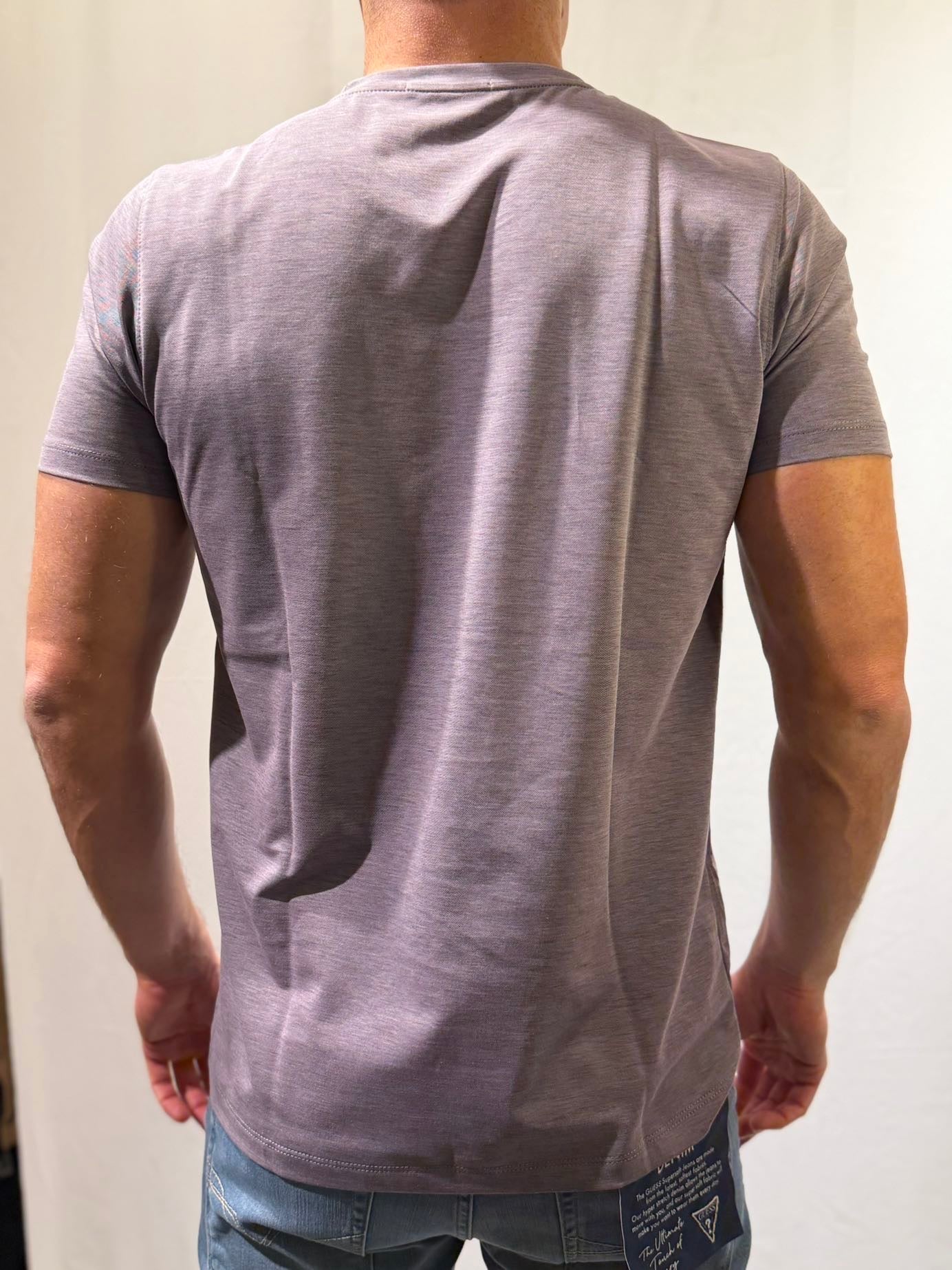 OVER-D T-shirt in micro piquet blu OVER-D