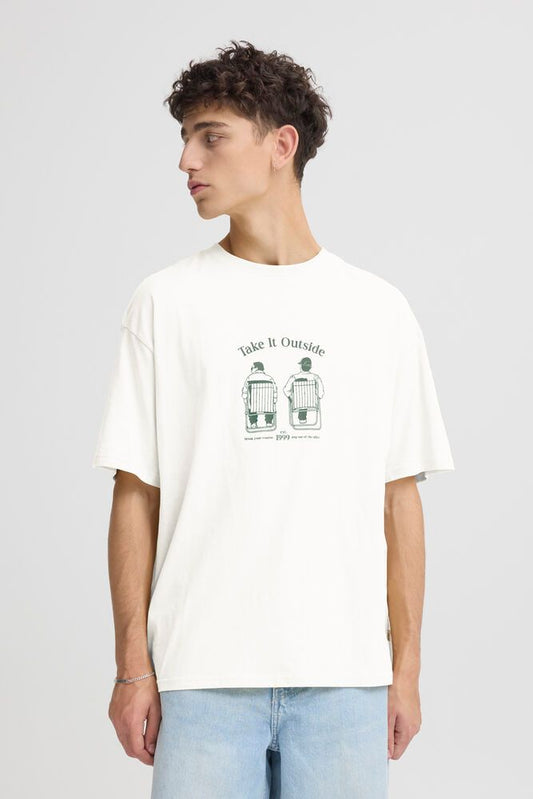 SOLID T-shirt over bianca con stampa sul retro SOLID