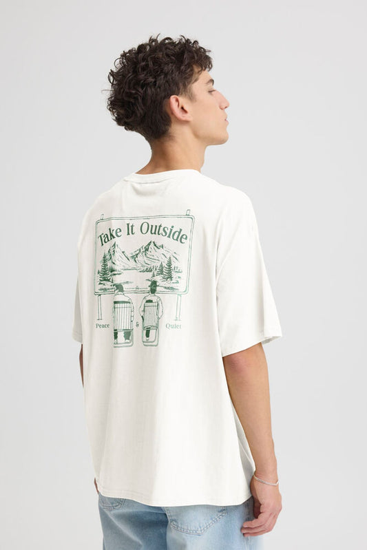 SOLID T-shirt over bianca con stampa sul retro
