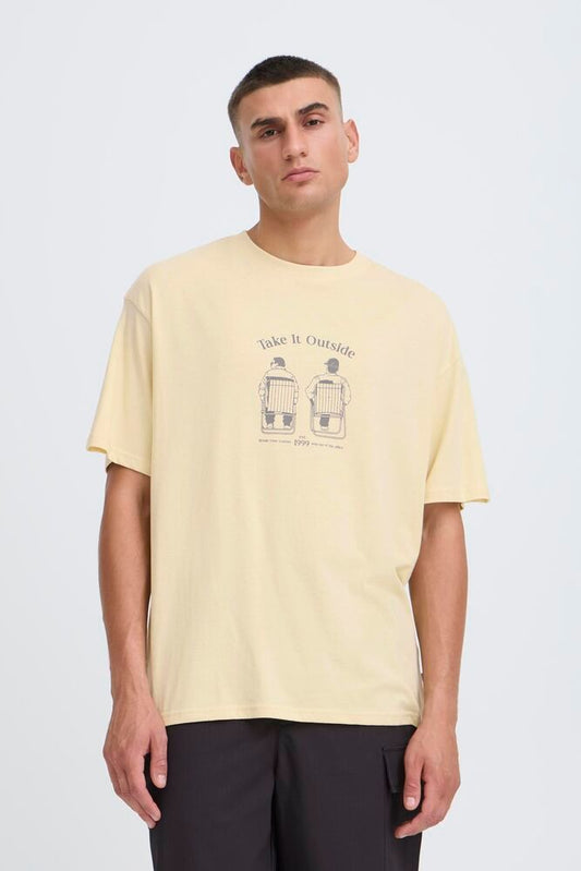 SOLID T-shirt over gialla con stampa sul retro SOLID