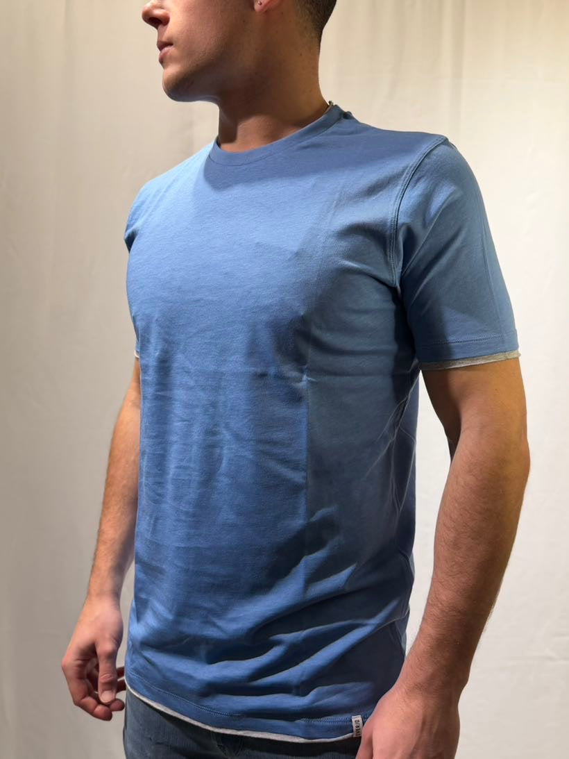 OVER-D T-shirt aviazione con contrasti taglio vivo OVER-D