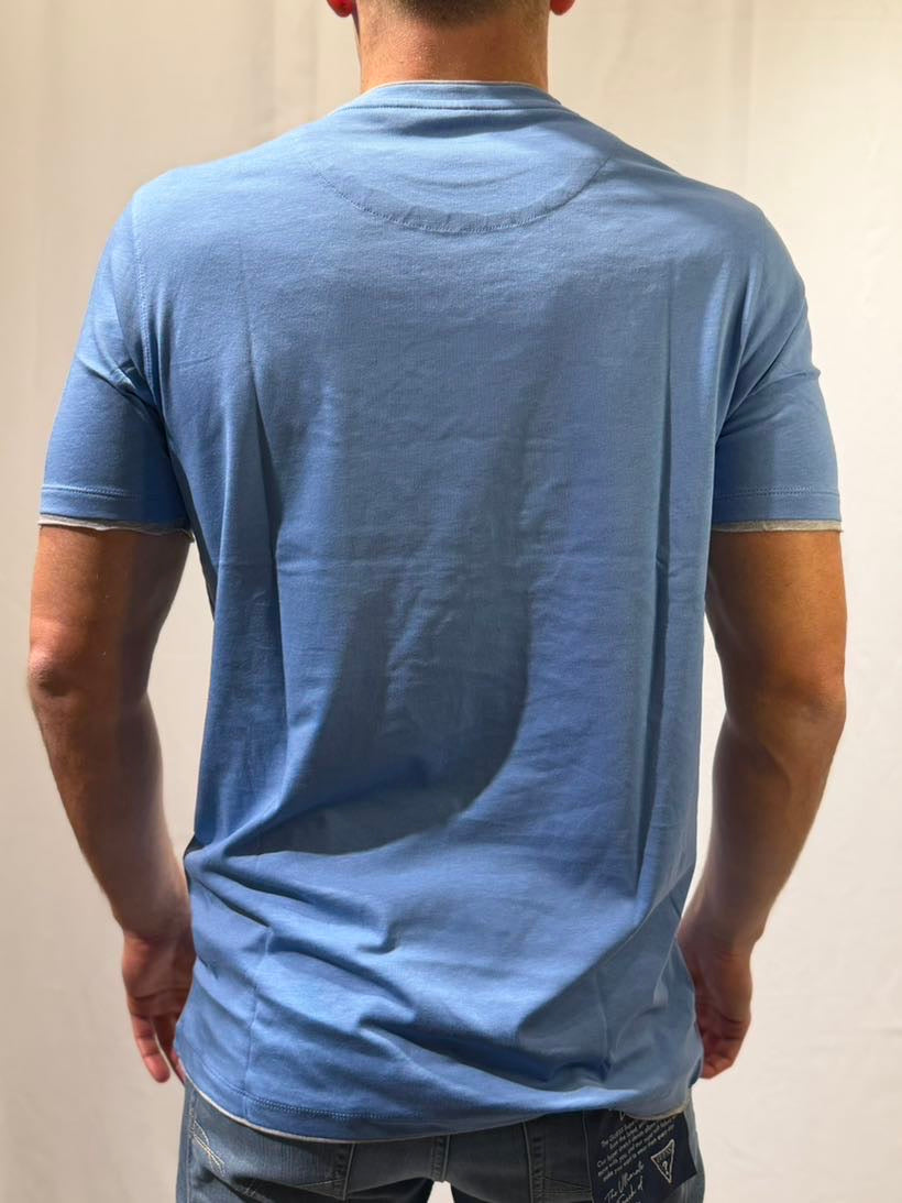 OVER-D T-shirt aviazione con contrasti taglio vivo