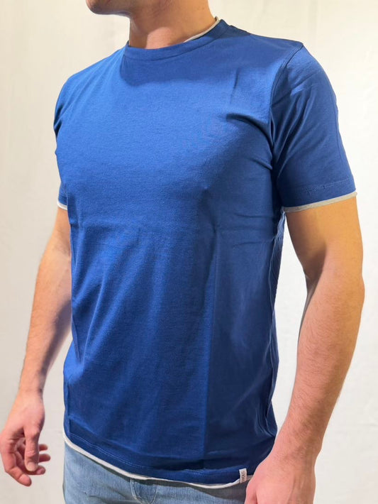 OVER-D T-shirt tampone con contrasti taglio vivo OVER-D