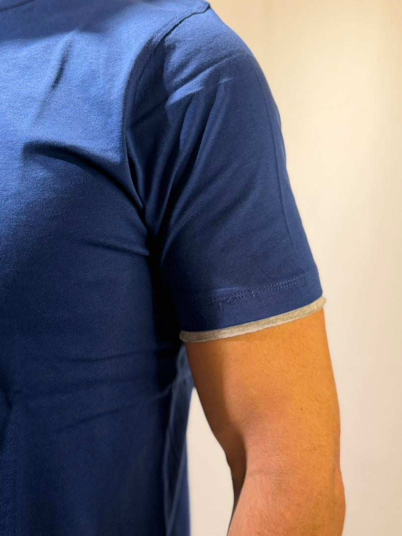 OVER-D T-shirt tampone con contrasti taglio vivo OVER-D