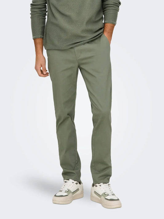 PANTALONI CHINOS ONLY&SONS VERDE 22027773
