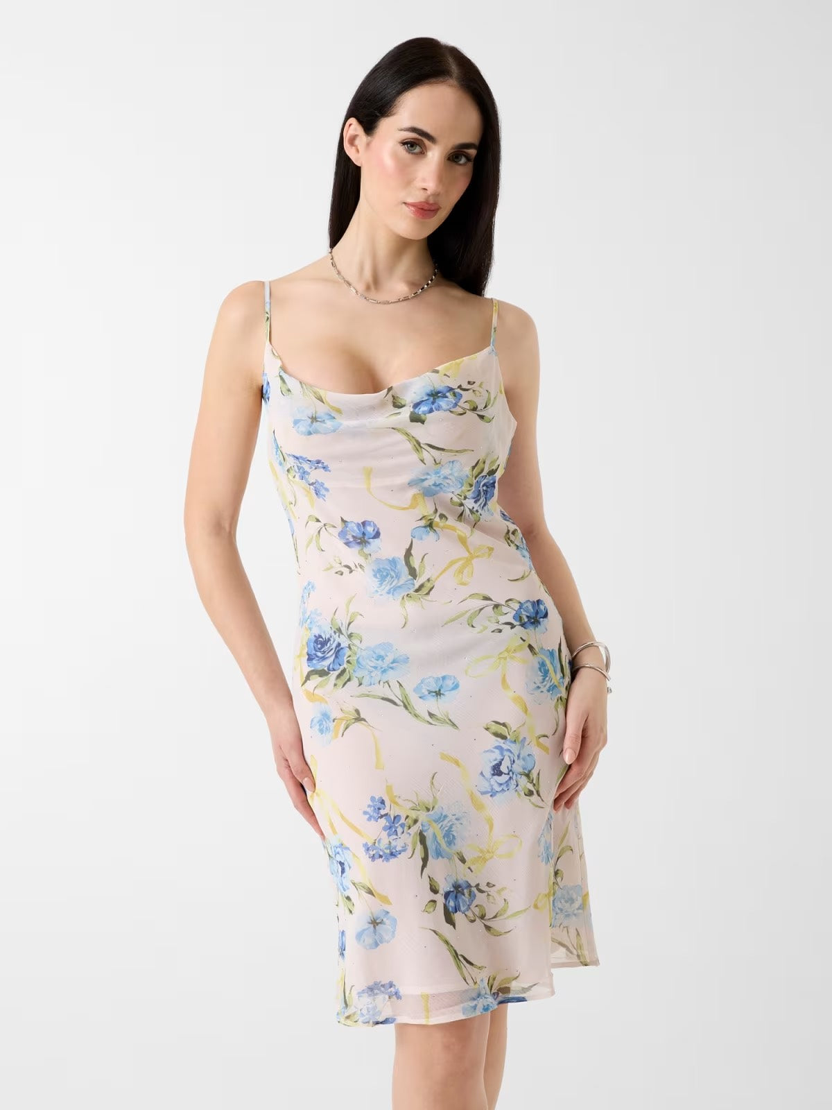 GUESS Abito midi floreale panna GUESS