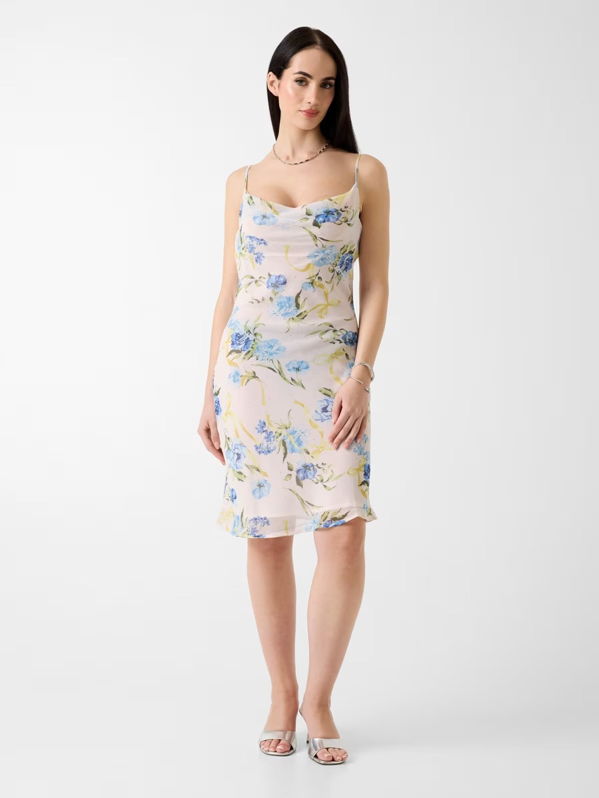 GUESS Abito midi floreale panna GUESS