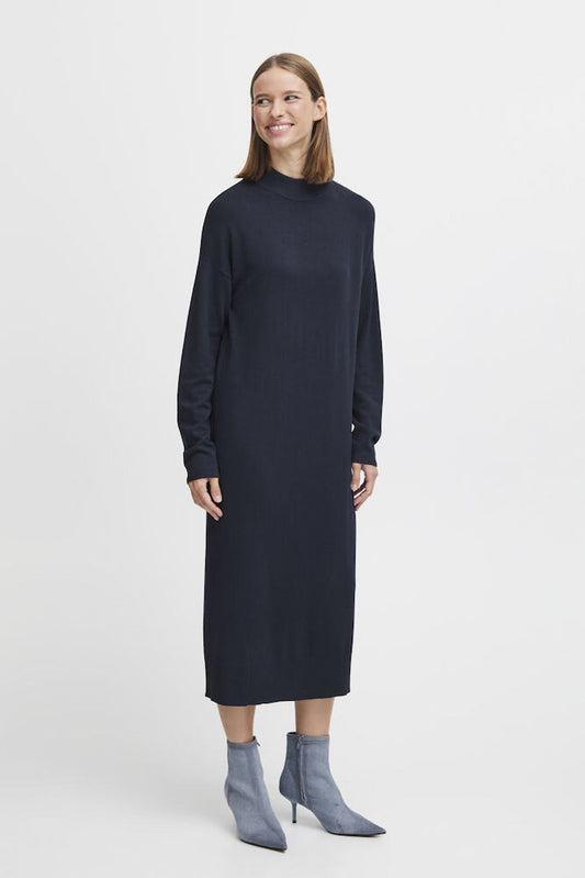 B.YOUNG Abito in maglia con collo alto blu B.YOUNG