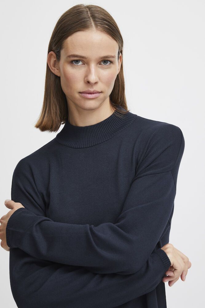 B.YOUNG Abito in maglia con collo alto blu B.YOUNG