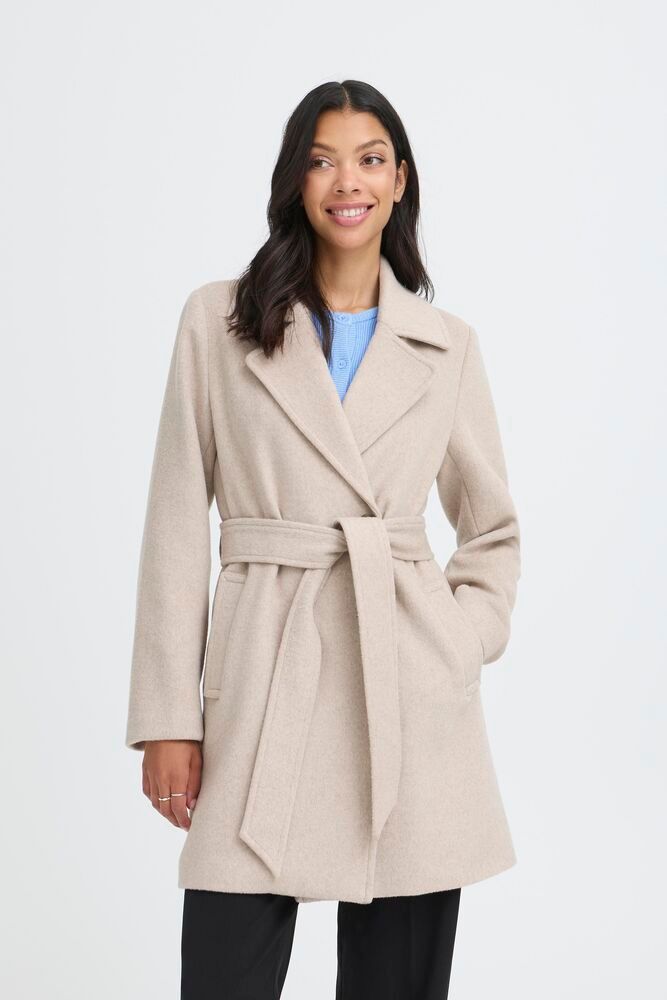 B.YOUNG Cappotto con cintura beige B.YOUNG