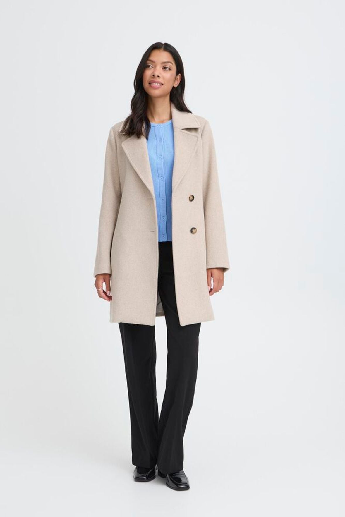 B.YOUNG Cappotto con cintura beige B.YOUNG