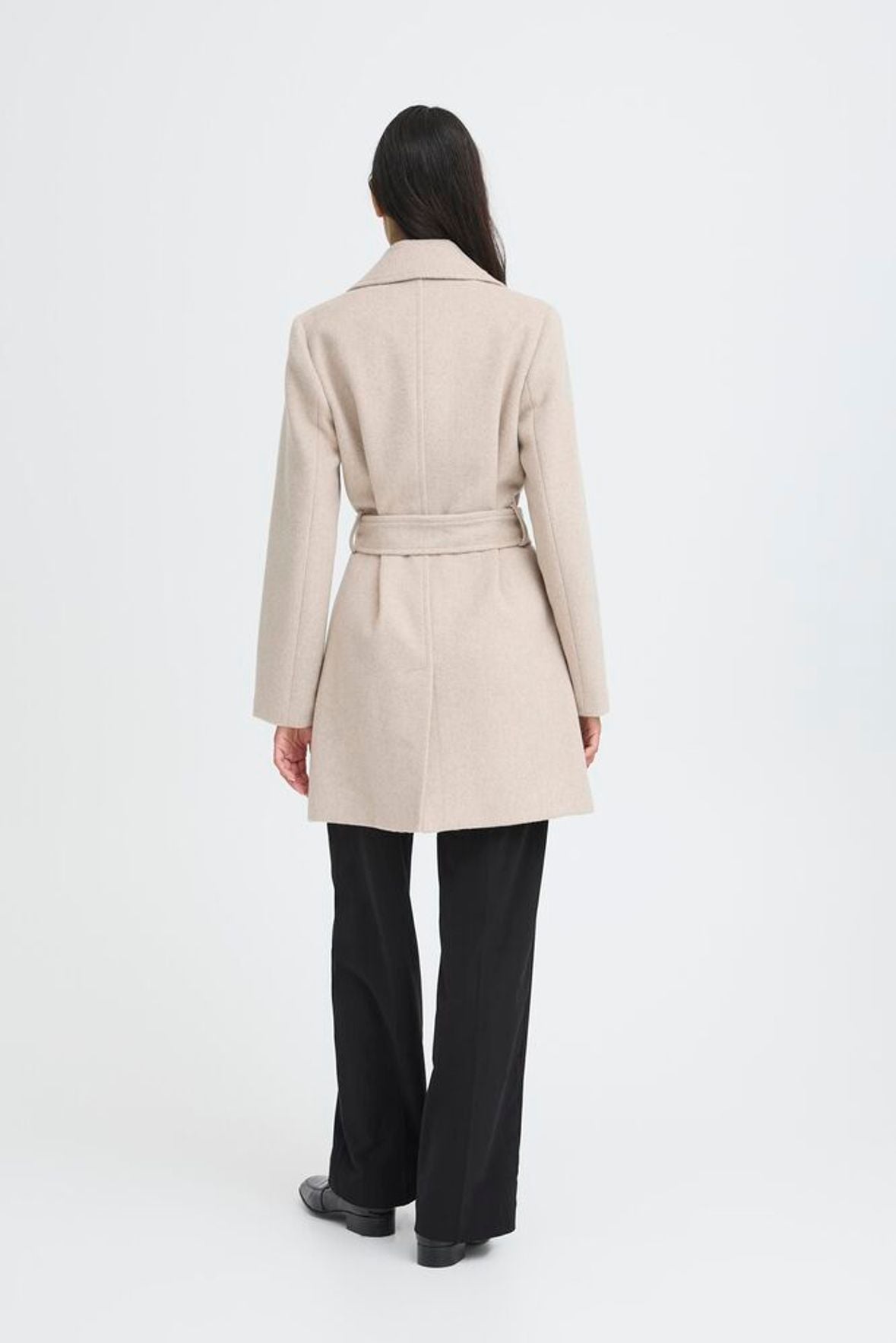 B.YOUNG Cappotto con cintura beige B.YOUNG