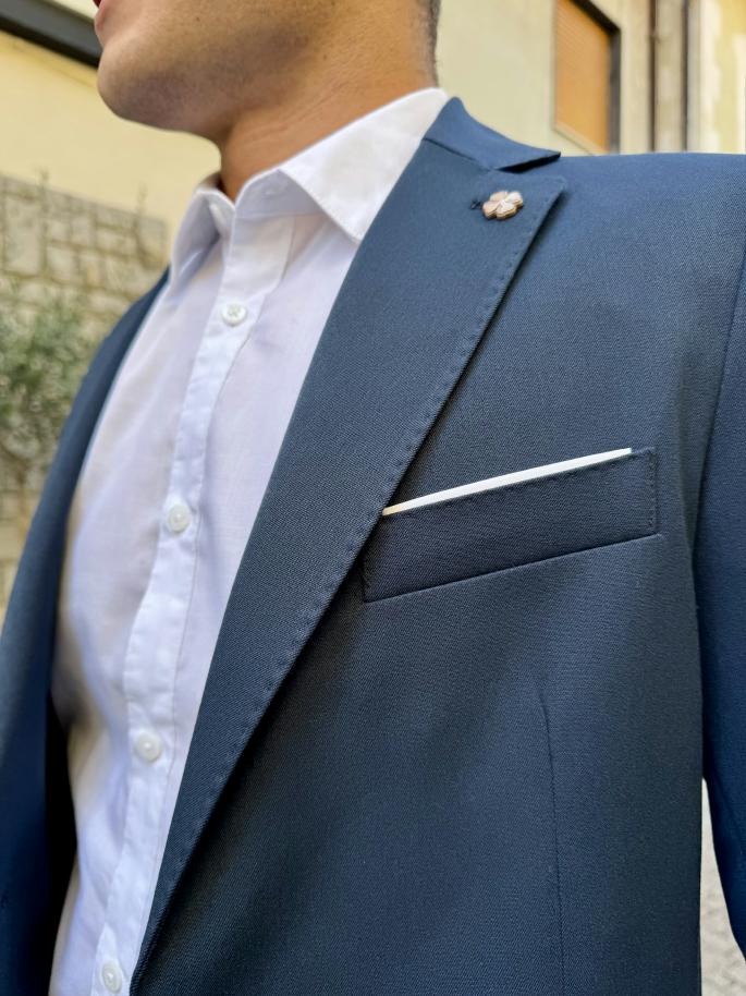 OVER-D Abito con giacca due bottoni + pantalone taglio sartoriale Blu OVER-D