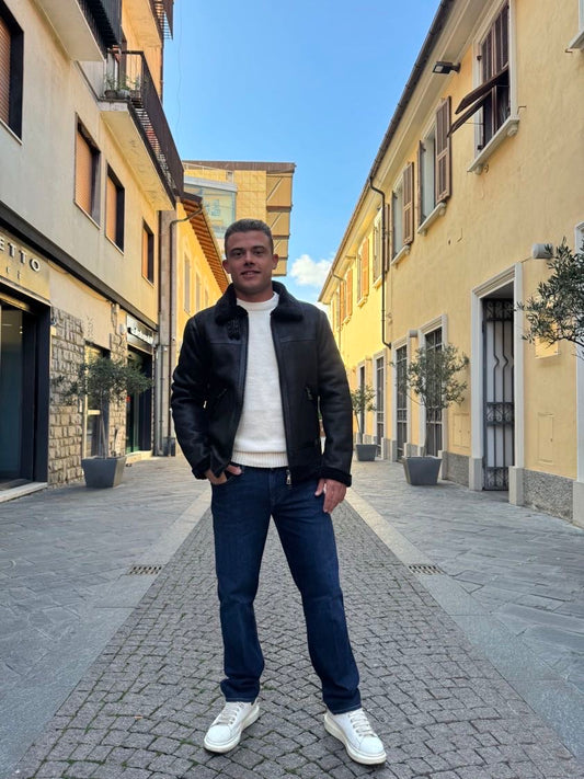 OVER-D Giubbono eco-montone nero OVER-D