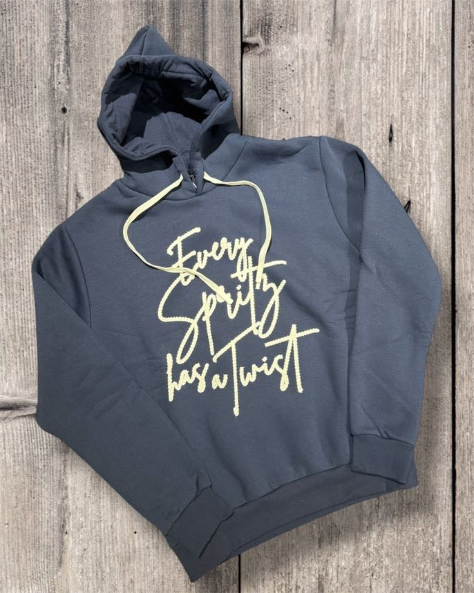 OVER-D Felpa con cappuccio felpata con stampa blu