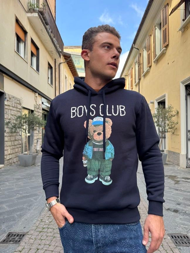 DROPIN Felpa con cappuccio blu boys club