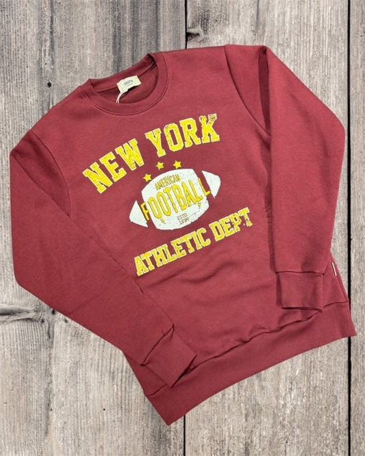 DROPIN Felpa girocollo New York bordeaux