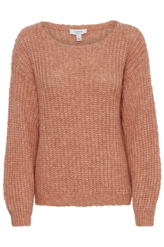 B.YONG Maglione girocollo in maglia grossa arancio tegola a maniche lunghe 20815390