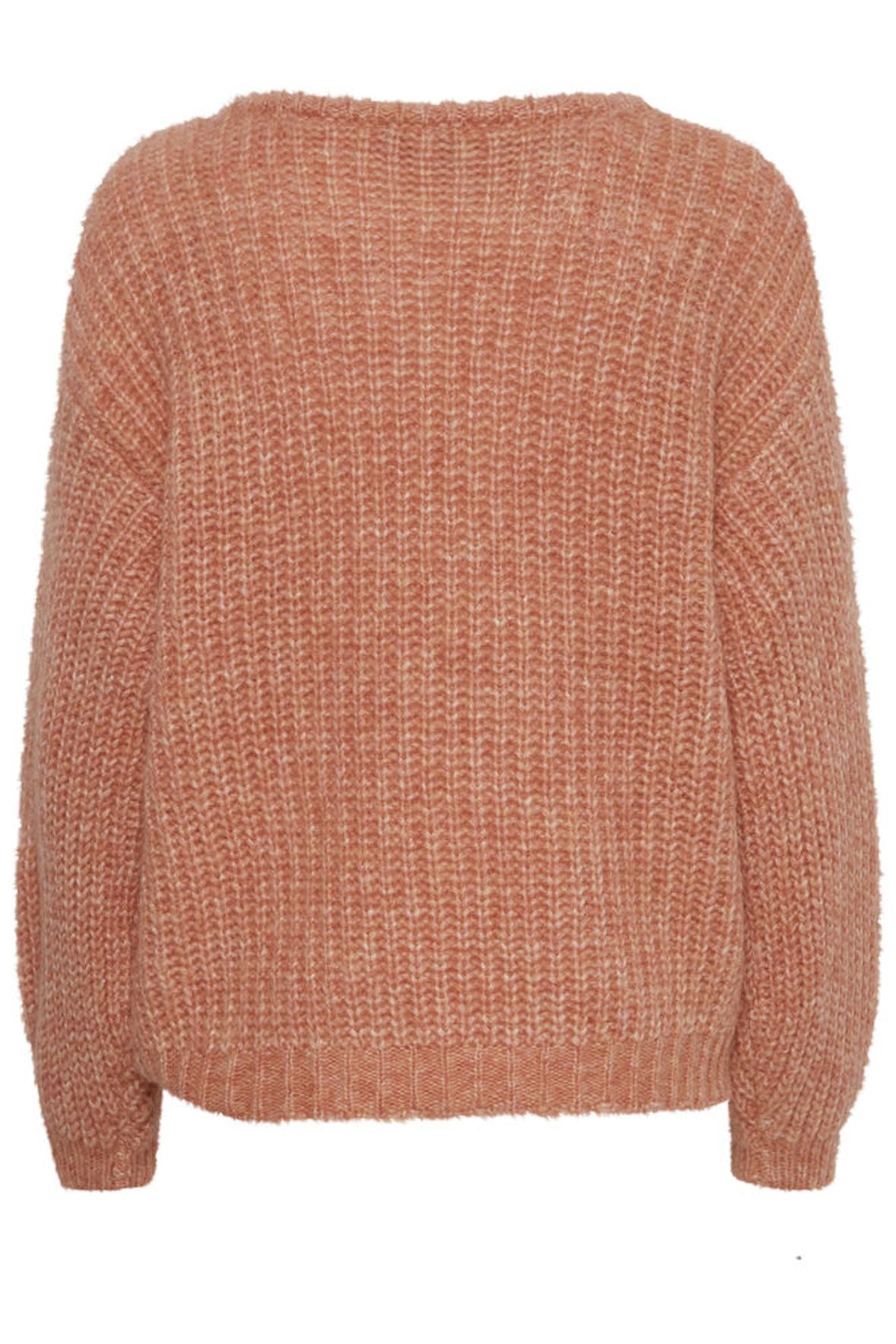 B.YONG Maglione girocollo in maglia grossa arancio tegola a maniche lunghe 20815390