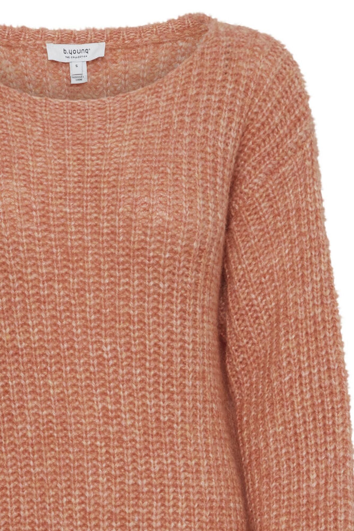 B.YONG Maglione girocollo in maglia grossa arancio tegola a maniche lunghe 20815390