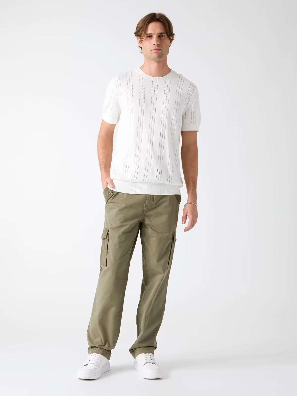 GUESS Maglia bianca girocollo traforata GUESS