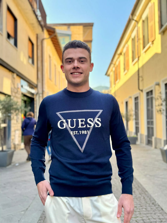 GUESS Maglioncino con logo centrale