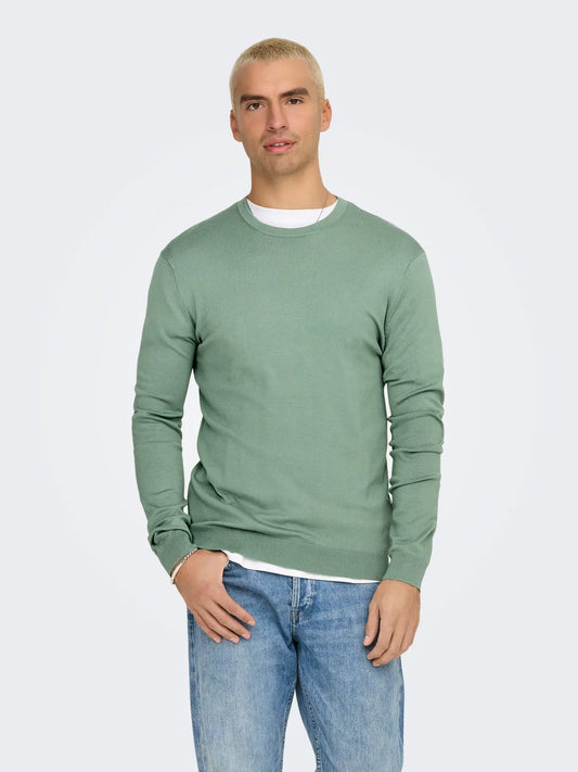 ONLY&SONS Maglioncino girocollo verde salvia