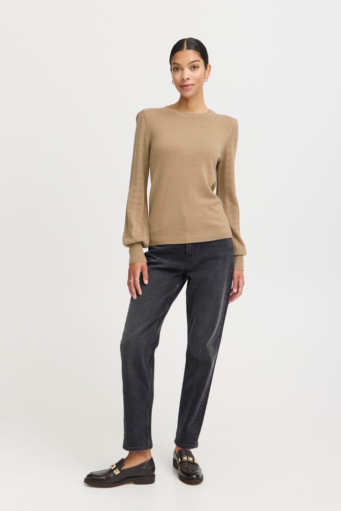 B.YOUNG Maglione Minimal Chic con Maniche Lavorate beige B.YOUNG