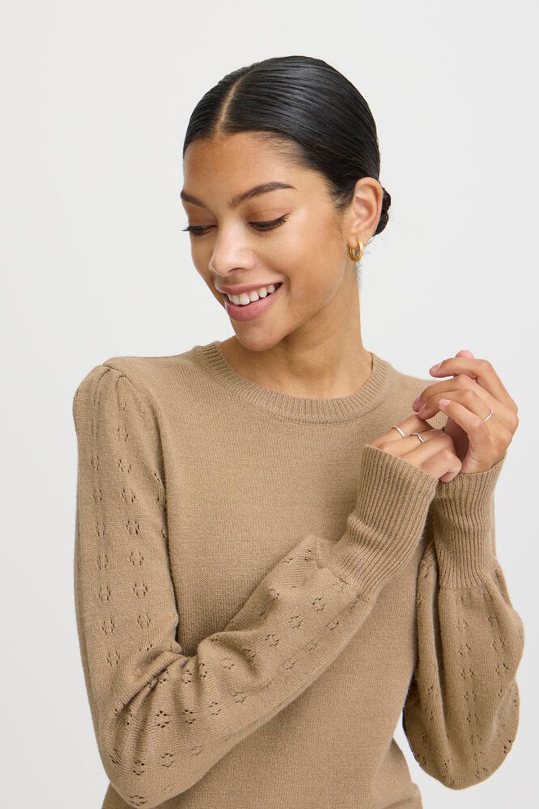 B.YOUNG Maglione Minimal Chic con Maniche Lavorate beige B.YOUNG