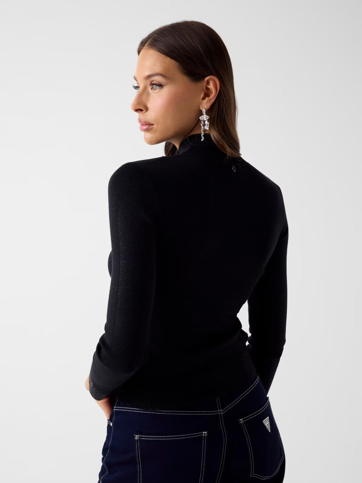 GUESS Maglia con strass nera