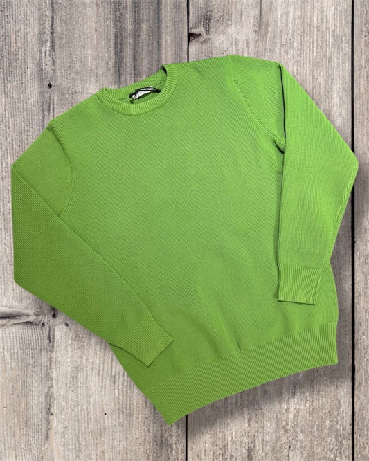 OVER-D Maglione a coste verde oliva