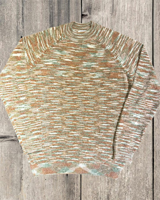 OVER-D Maglione girocollo fantasia multicolor oliva M67