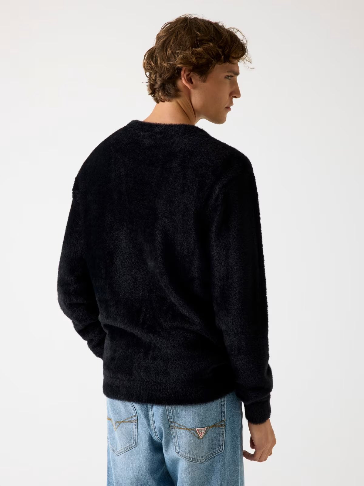 GUESS Maglione girocollo nero fuzzy GUESS