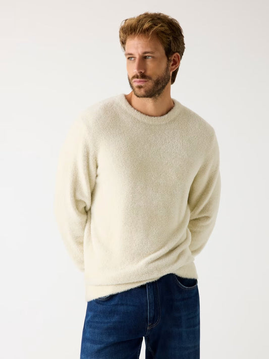 GUESS Maglione girocollo panna fuzzy GUESS