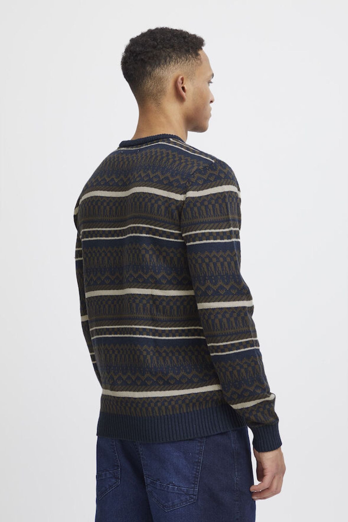 BLEND Maglione girocollo a righe blu BLEND