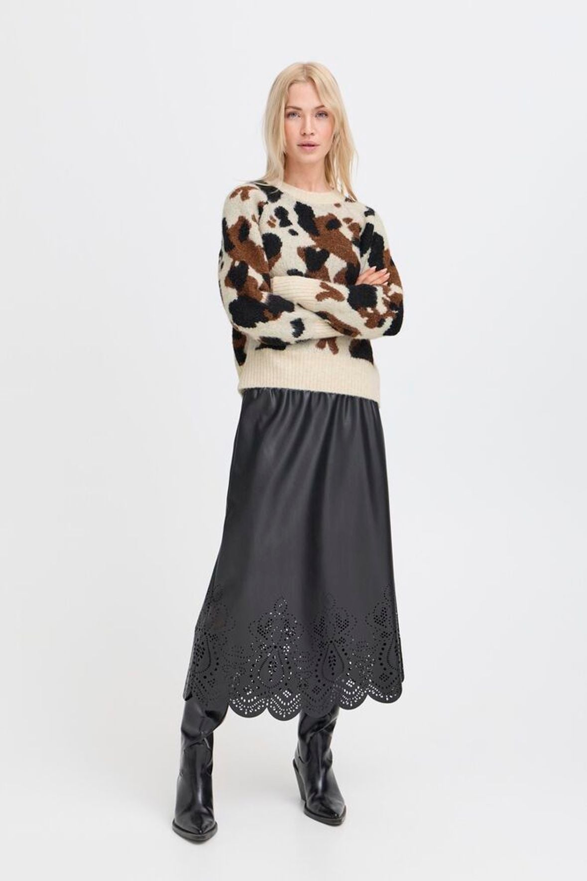 B.YOUNG Maglione maculato bianco B.YOUNG