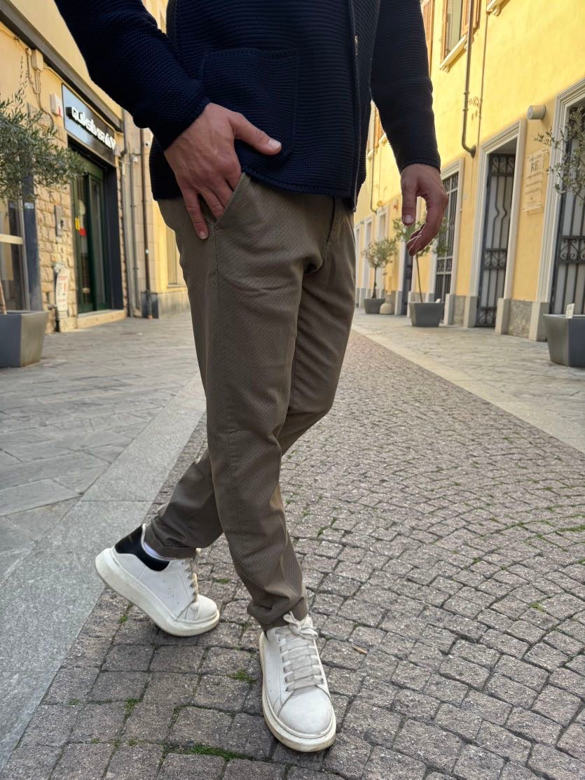 OVER-D Pantalone chino slim fit Beige OVER-D