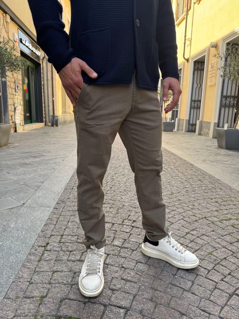 OVER-D Pantalone chino slim fit Beige OVER-D