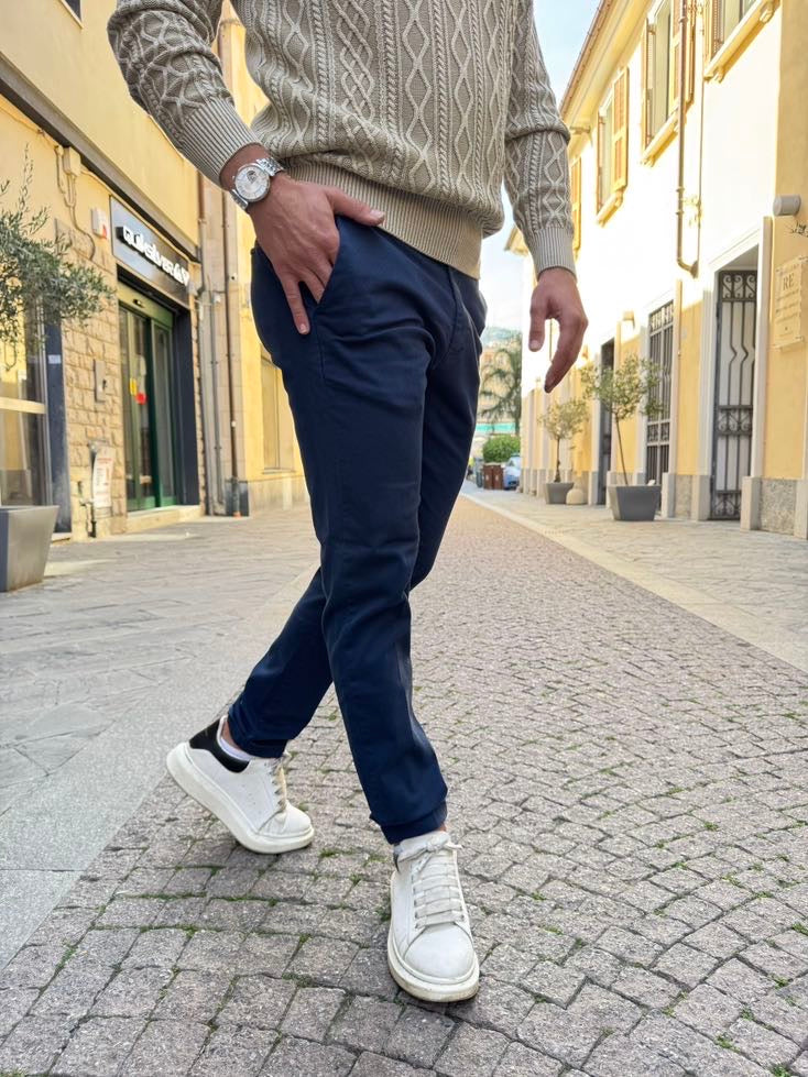 OVER-D Pantalone chino slim fit Blu OVER-D