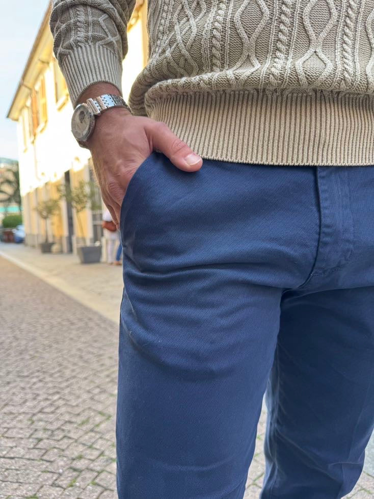 OVER-D Pantalone chino slim fit Blu OVER-D