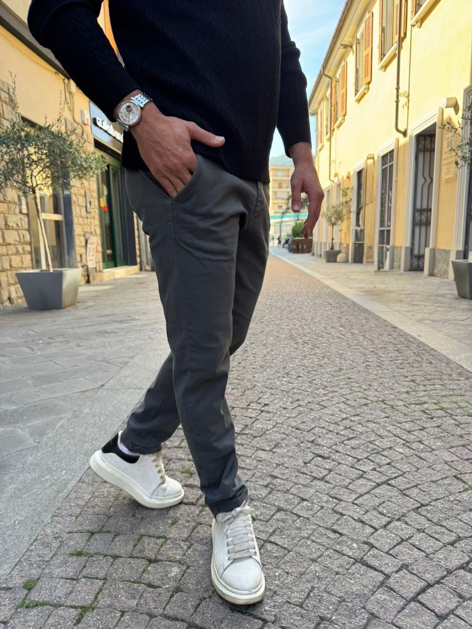 OVER-D Pantalone chino slim fit Grigio OVER-D