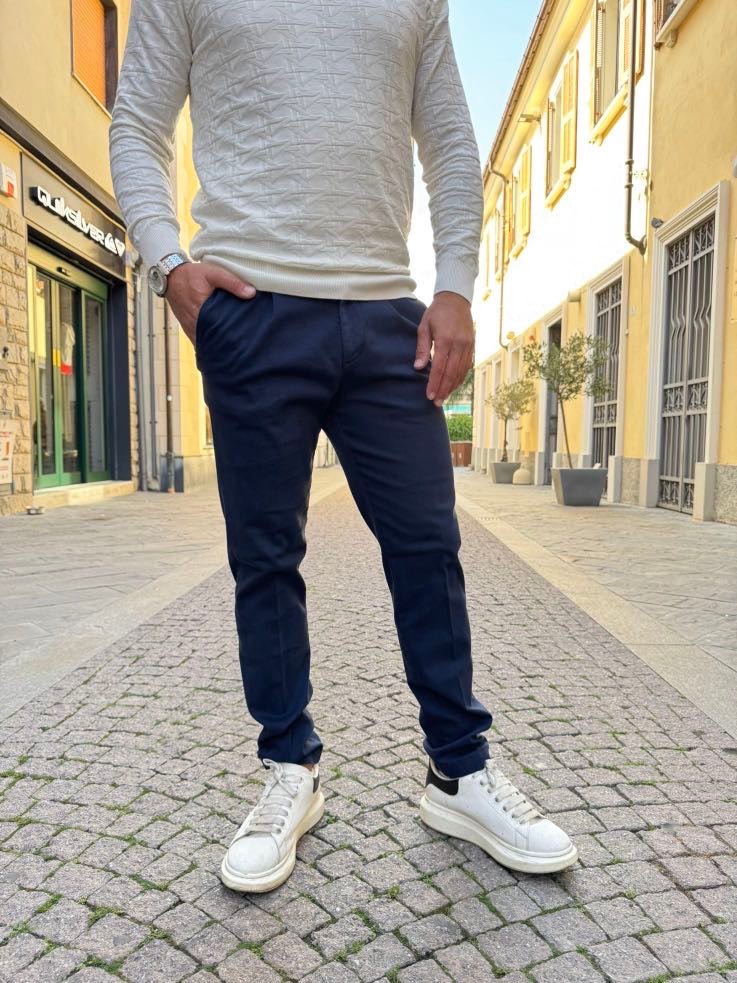 OVER-D Pantamolla con coulisse in vita blu