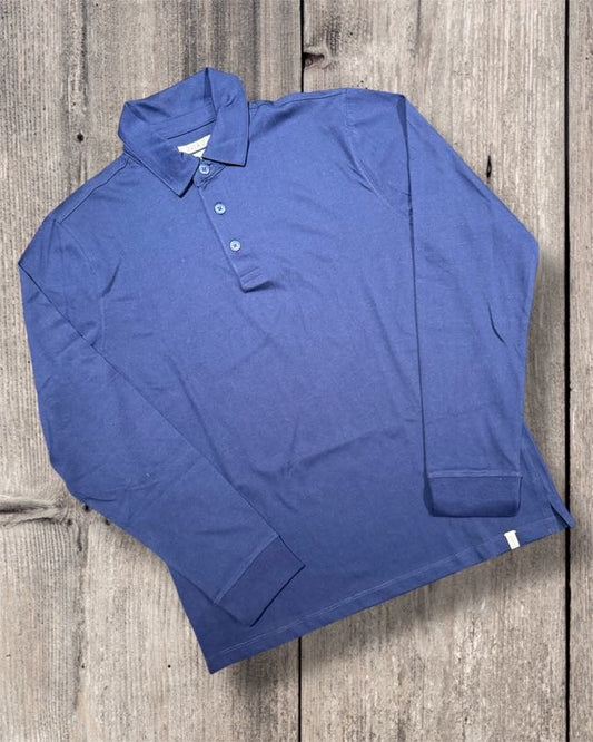 OVER-D Polo manica lunga blu