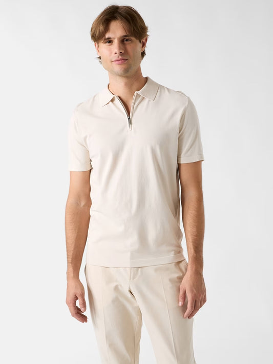 GUESS Polo sabbia con collo zip GUESS